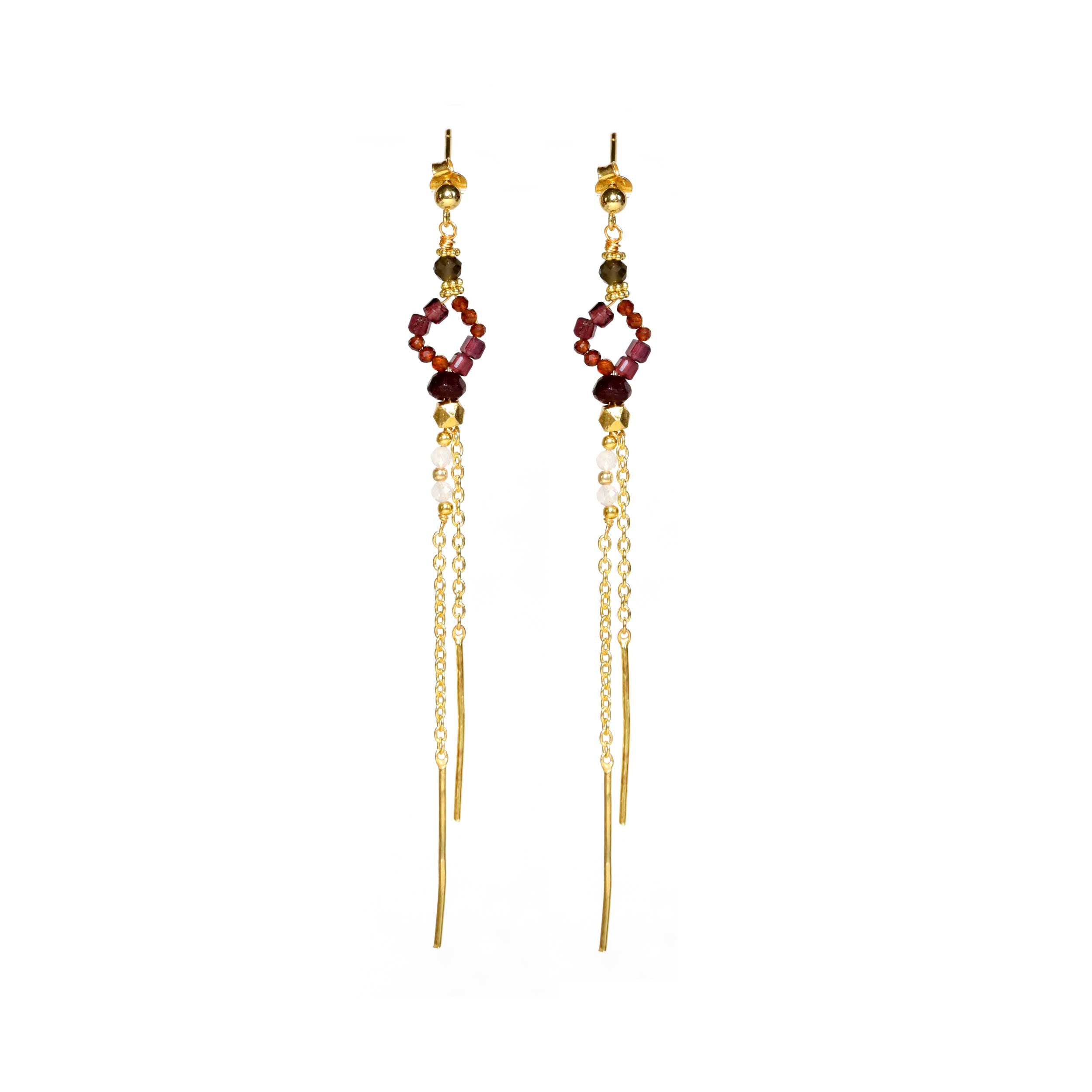Earrings with Garnet and ruby