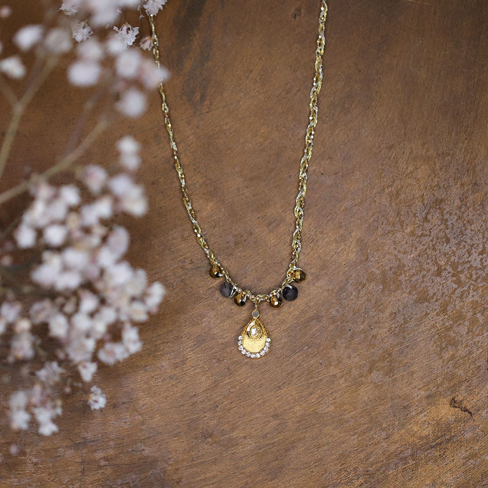 Polki Diamond Braided Necklace &amp; Pendant