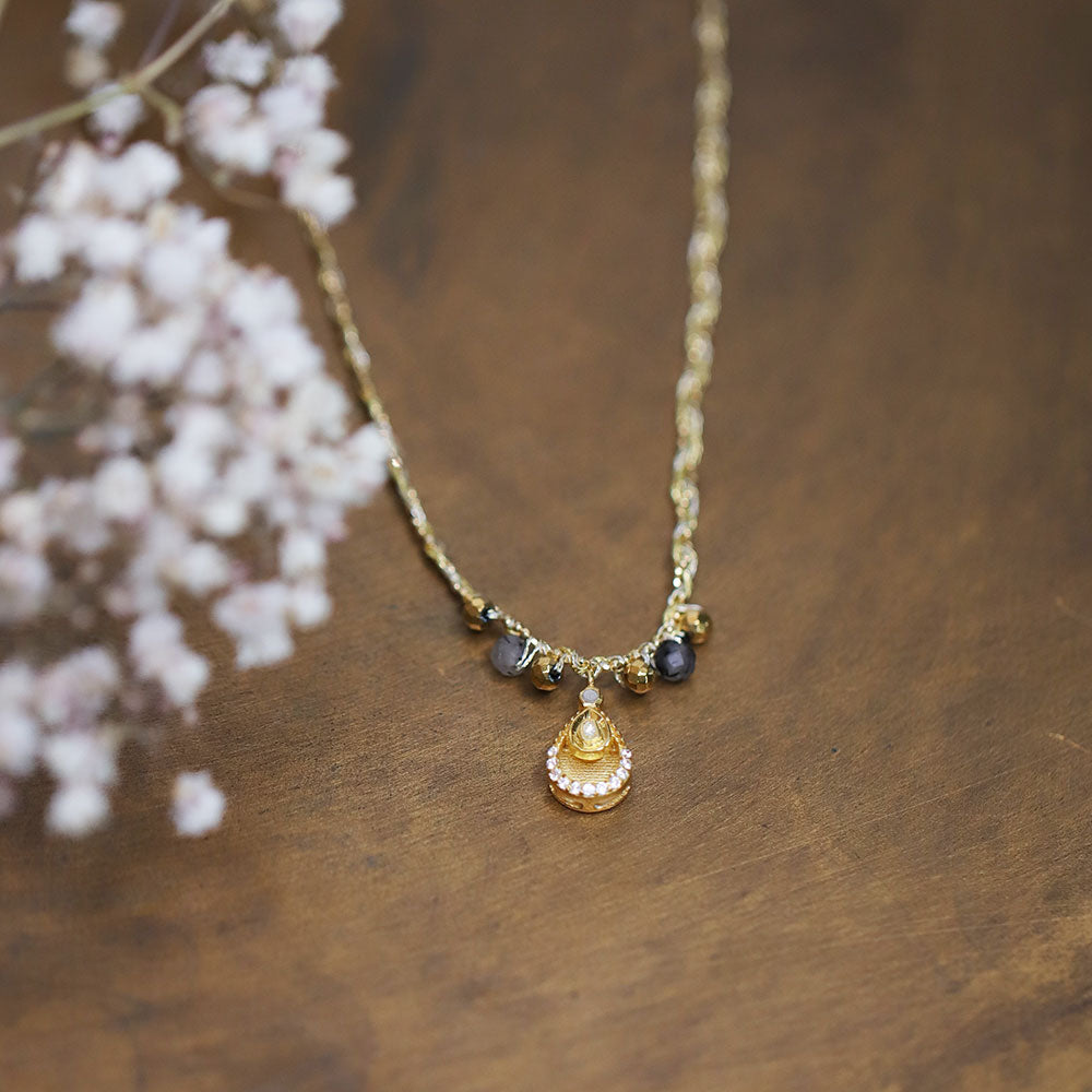 Polki Diamond Braided Necklace &amp; Pendant