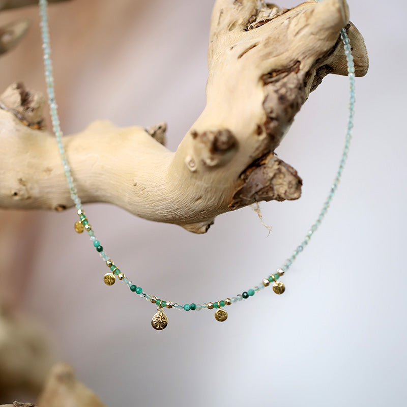 Collier en préhnite & arbre de vie