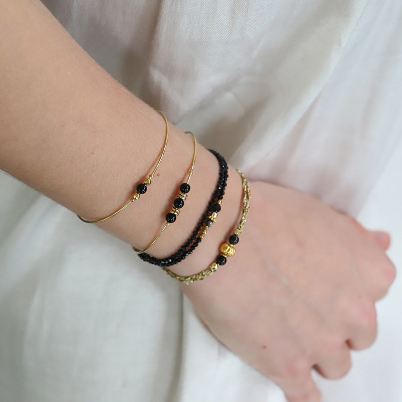 Bracelet rigide obsidienne
