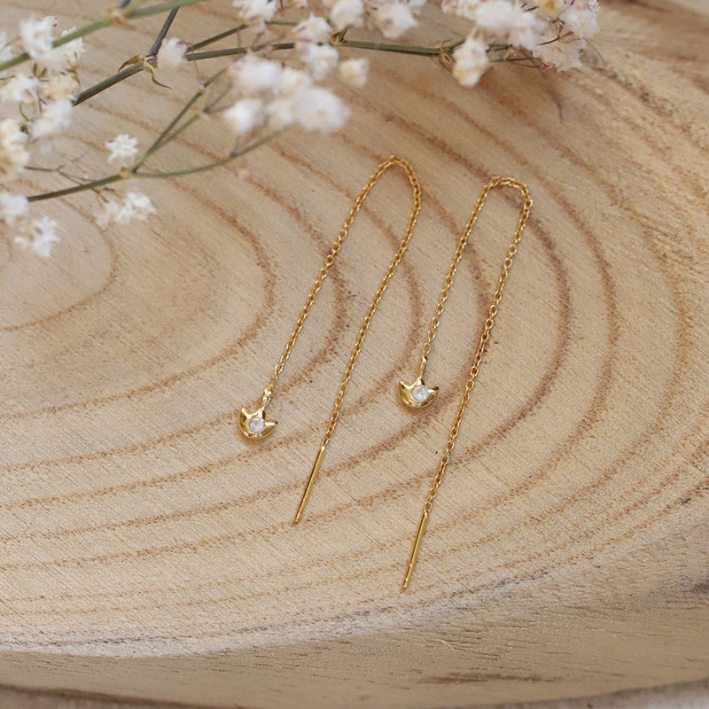 Boucles d'oreilles chainette lotus