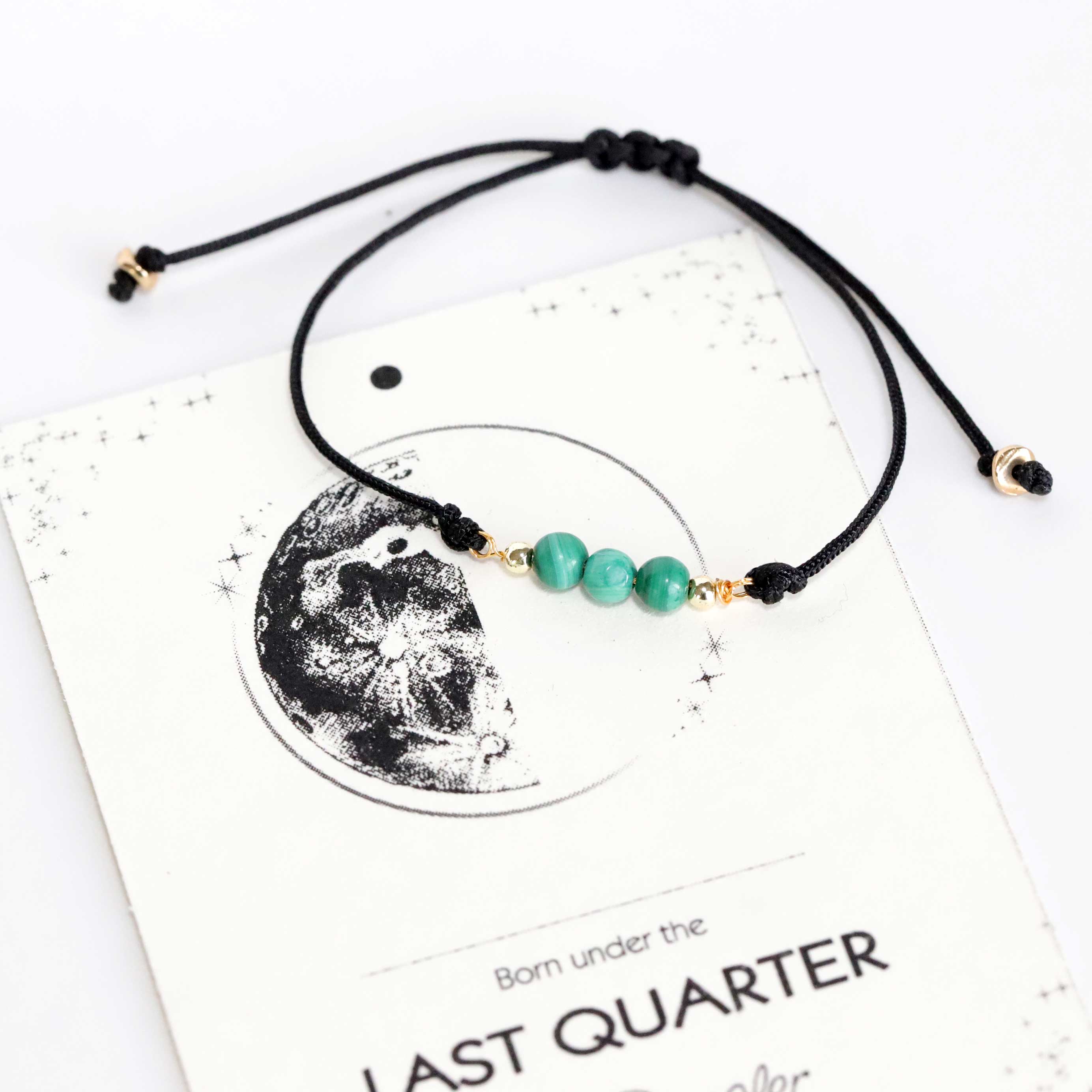 Cord Bracelet with Malachite