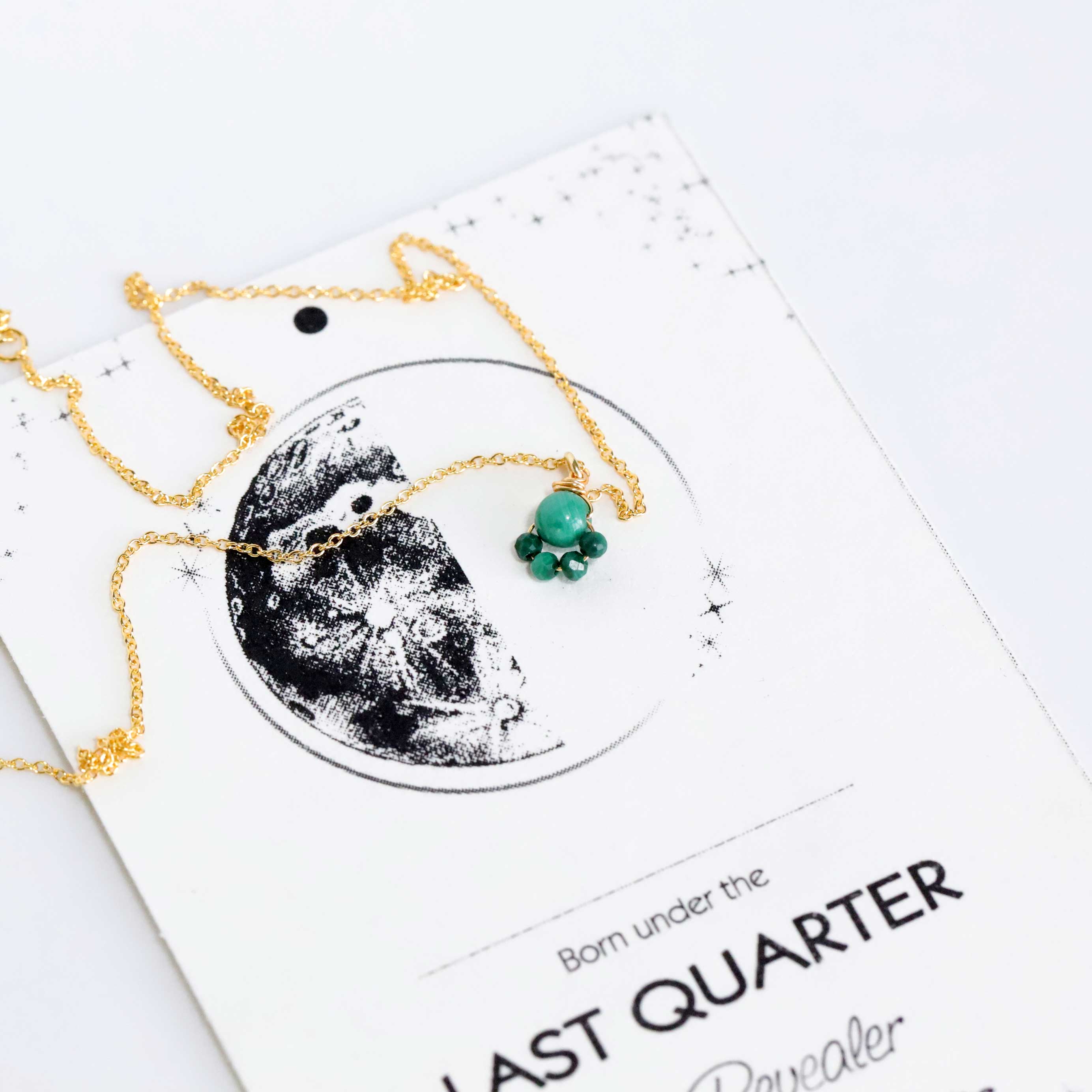 necklace with Malachite pendant