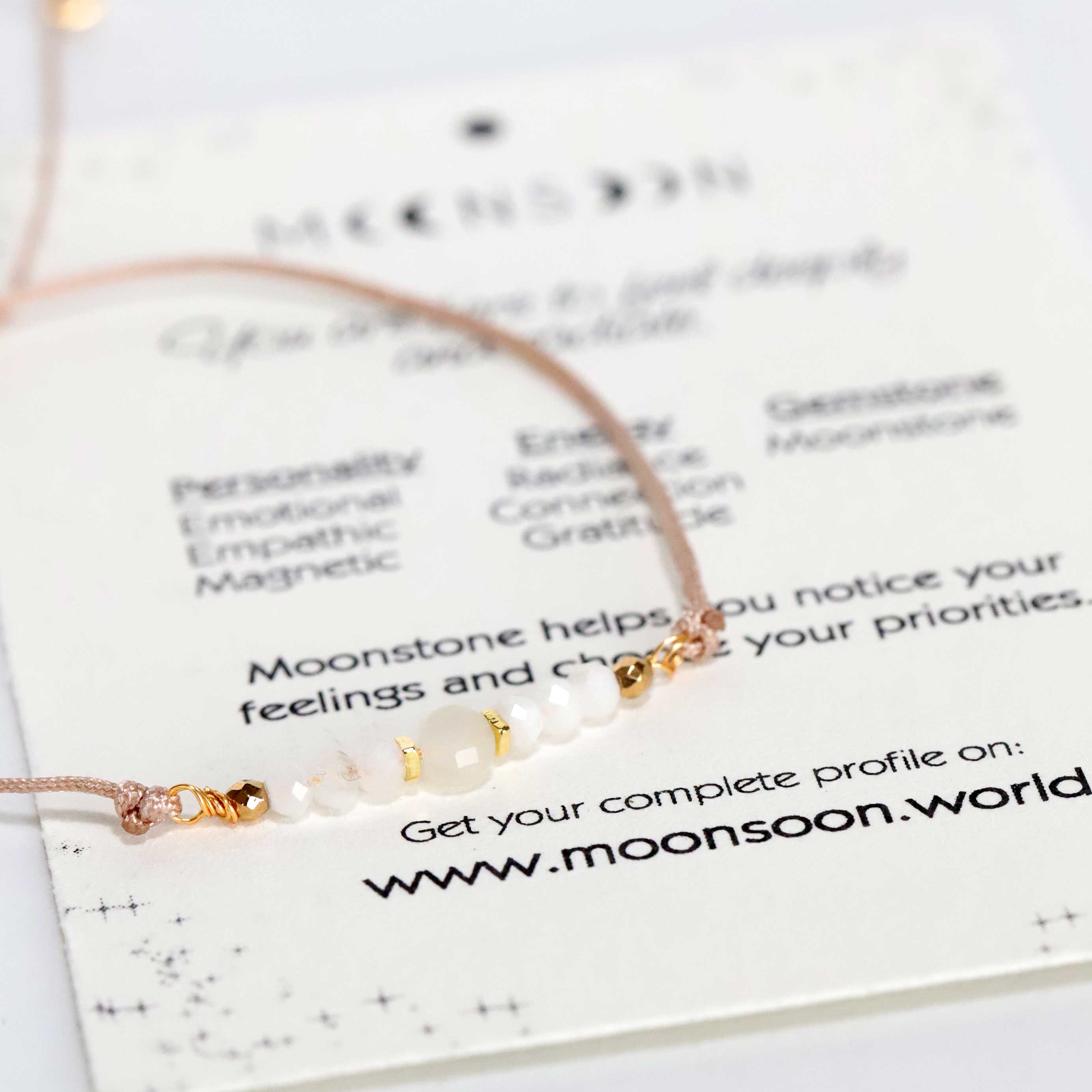 Cord Bracelet with Moonstone