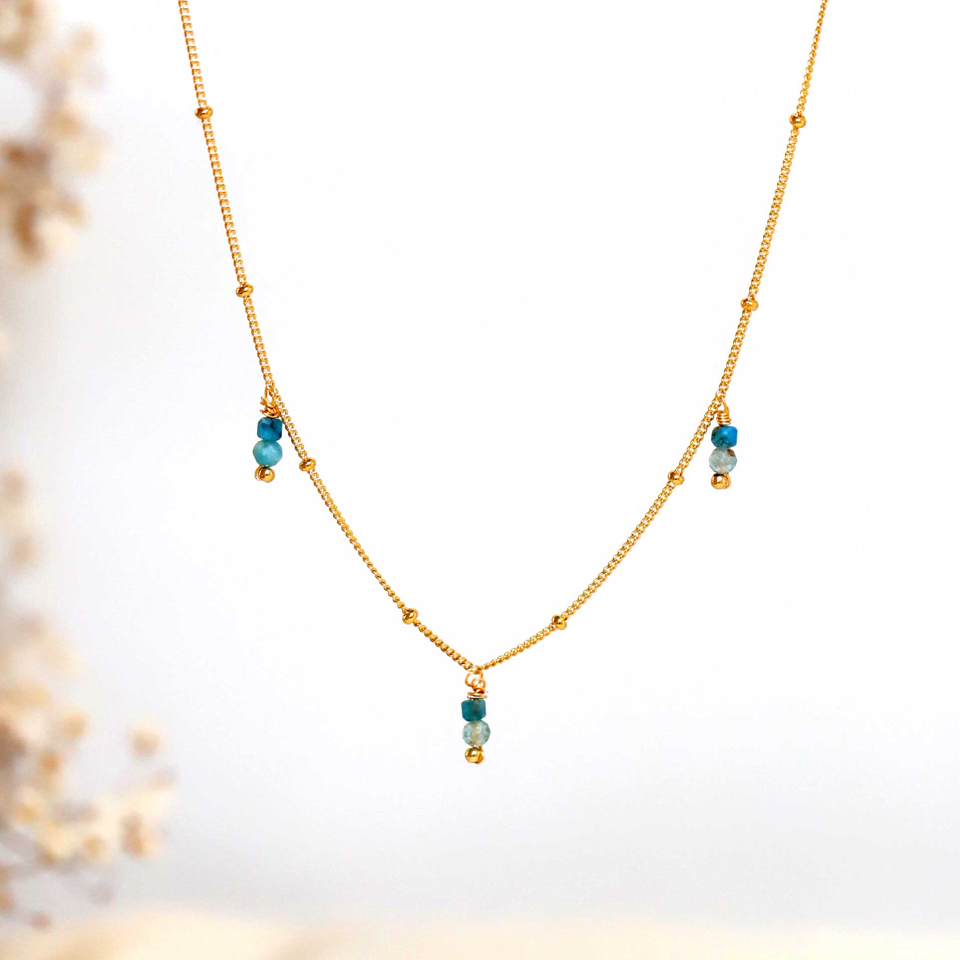 necklace with apatite stones