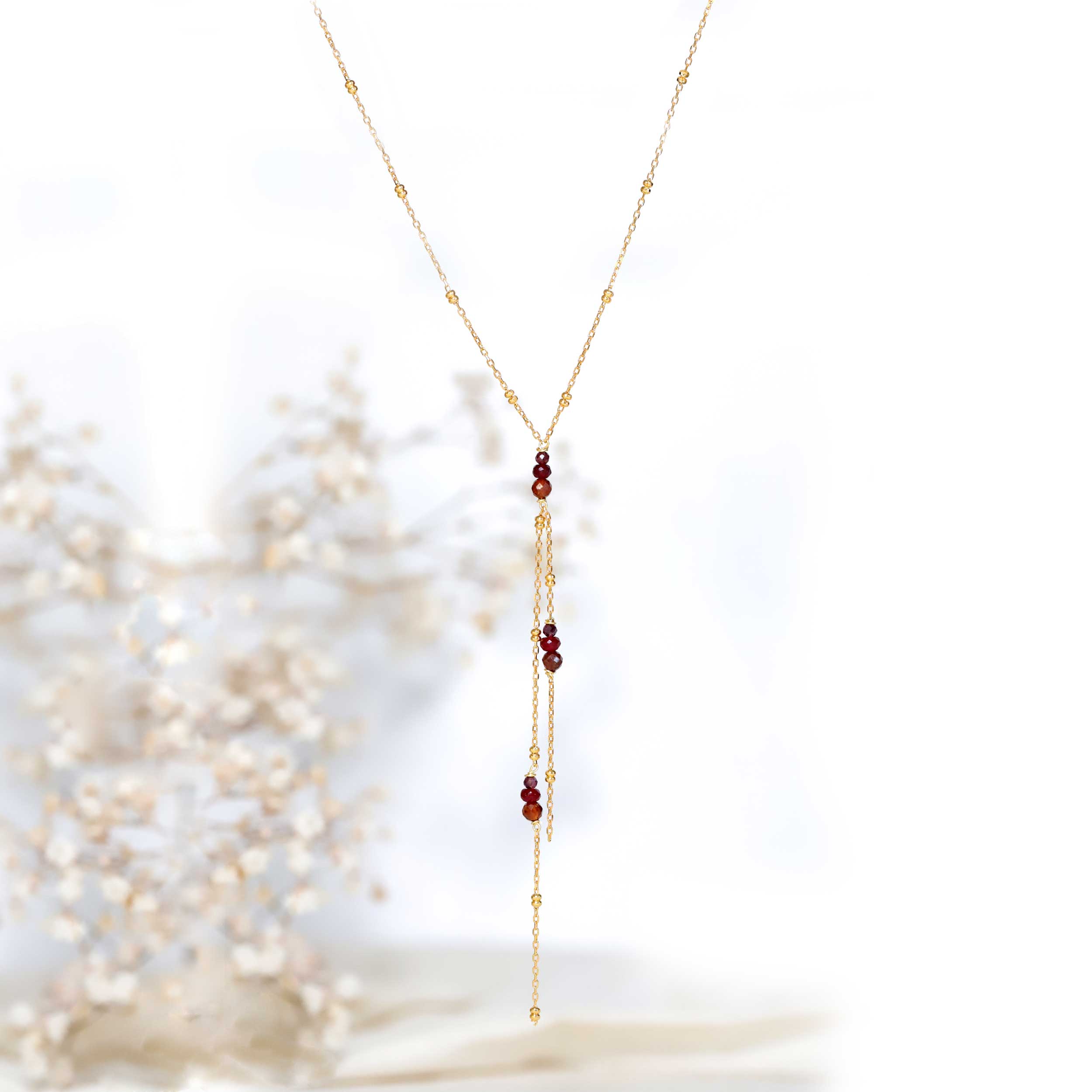 Y-necklace with Garnet