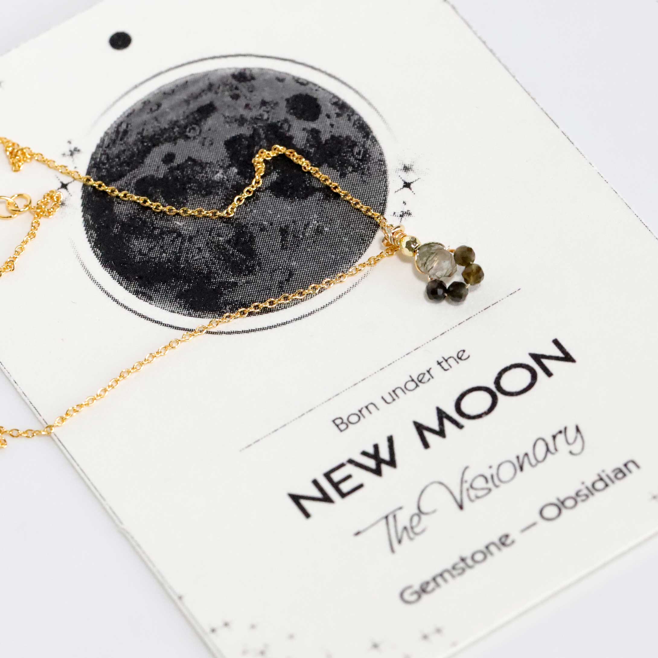 necklace with Obsidian pendant