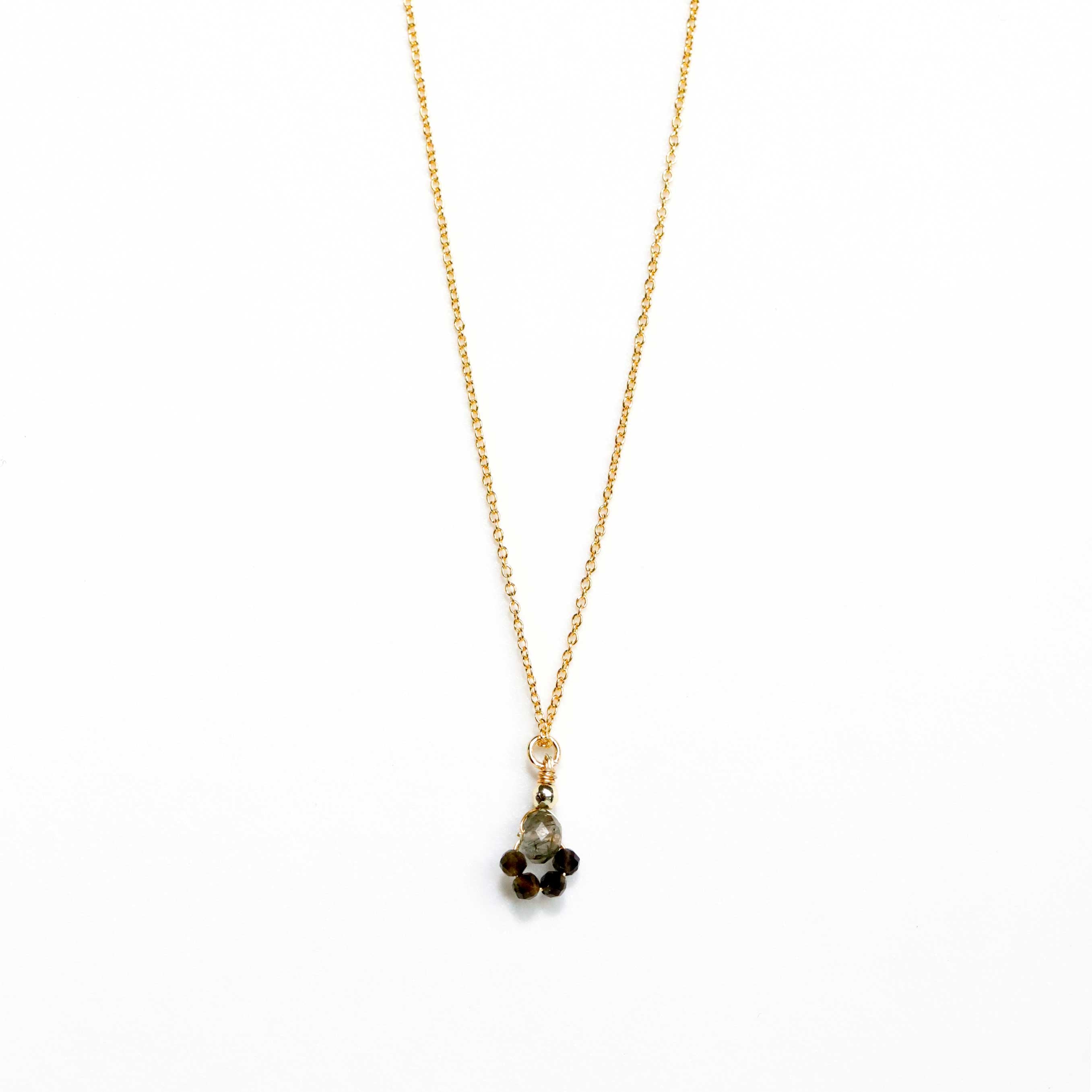 necklace with Obsidian pendant