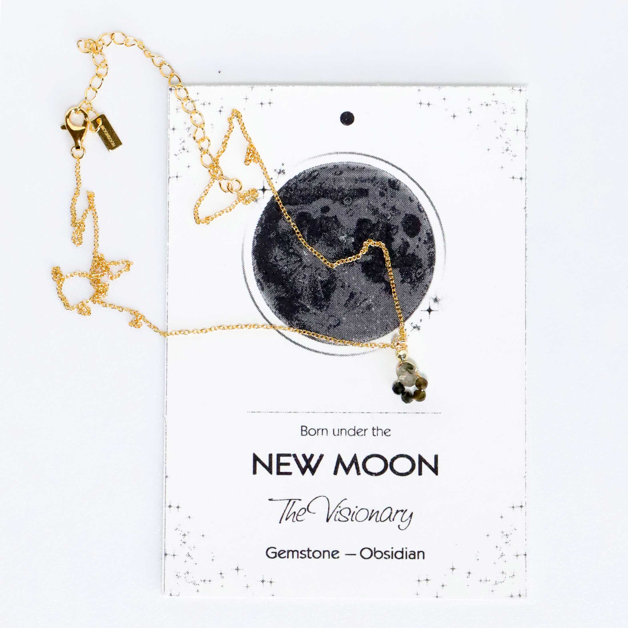 necklace with Obsidian pendant