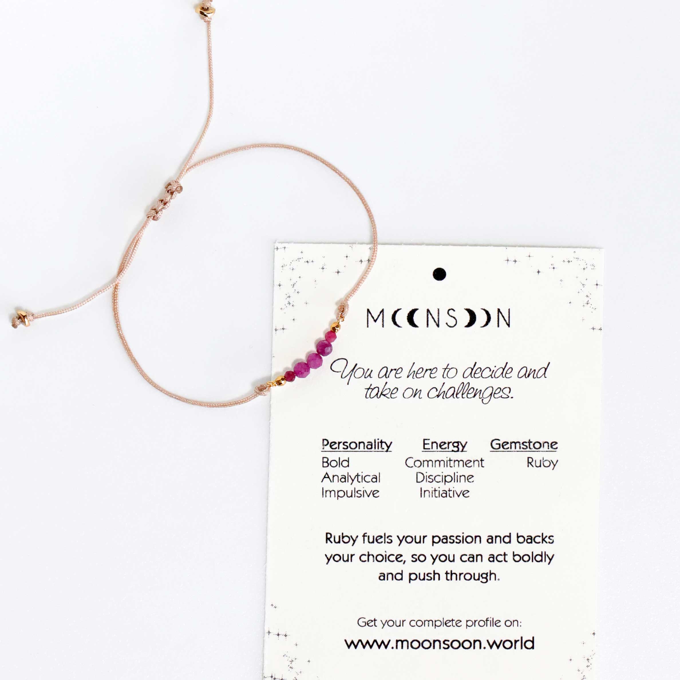 Cord Bracelet with Ruby 