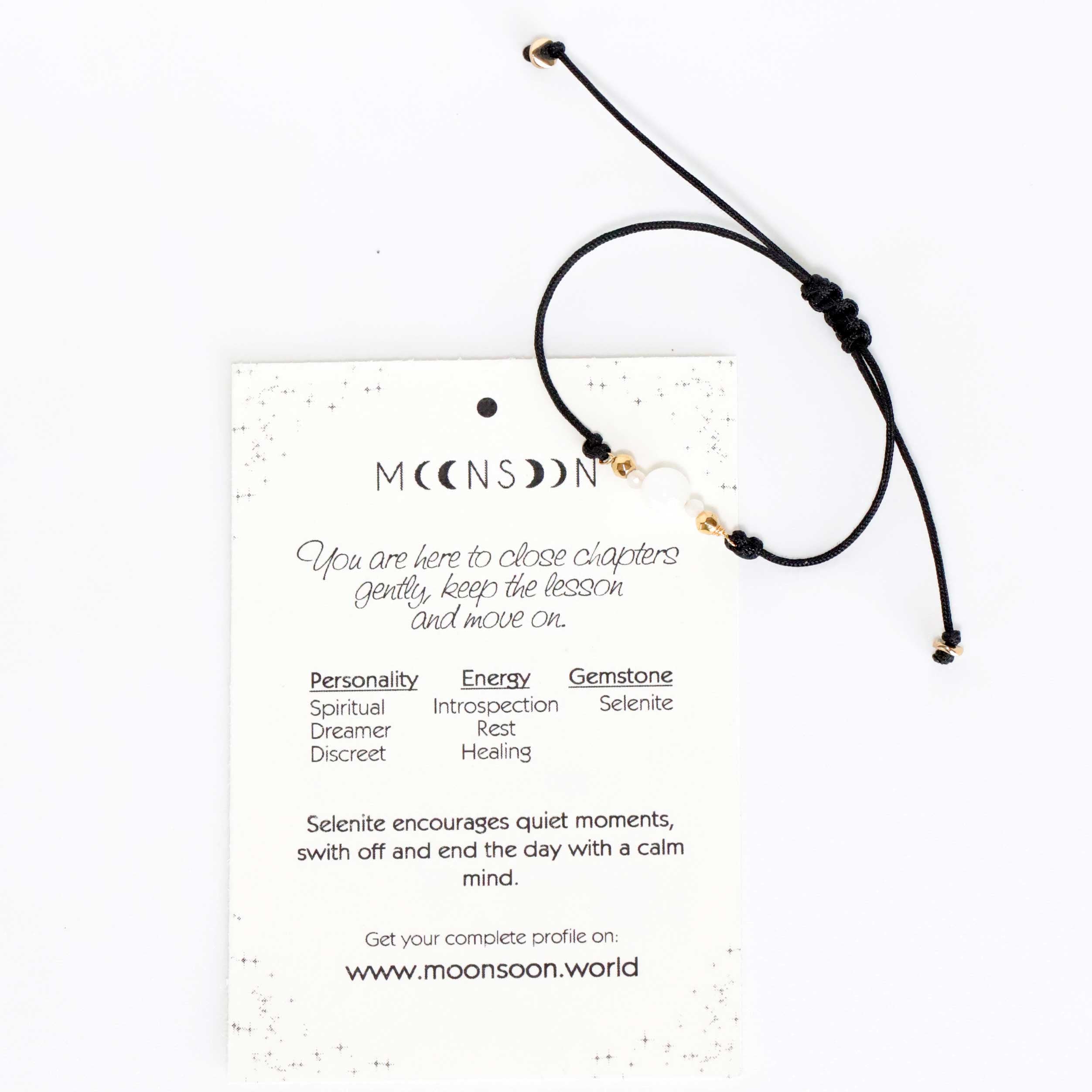 Cord Bracelet with Selenite 