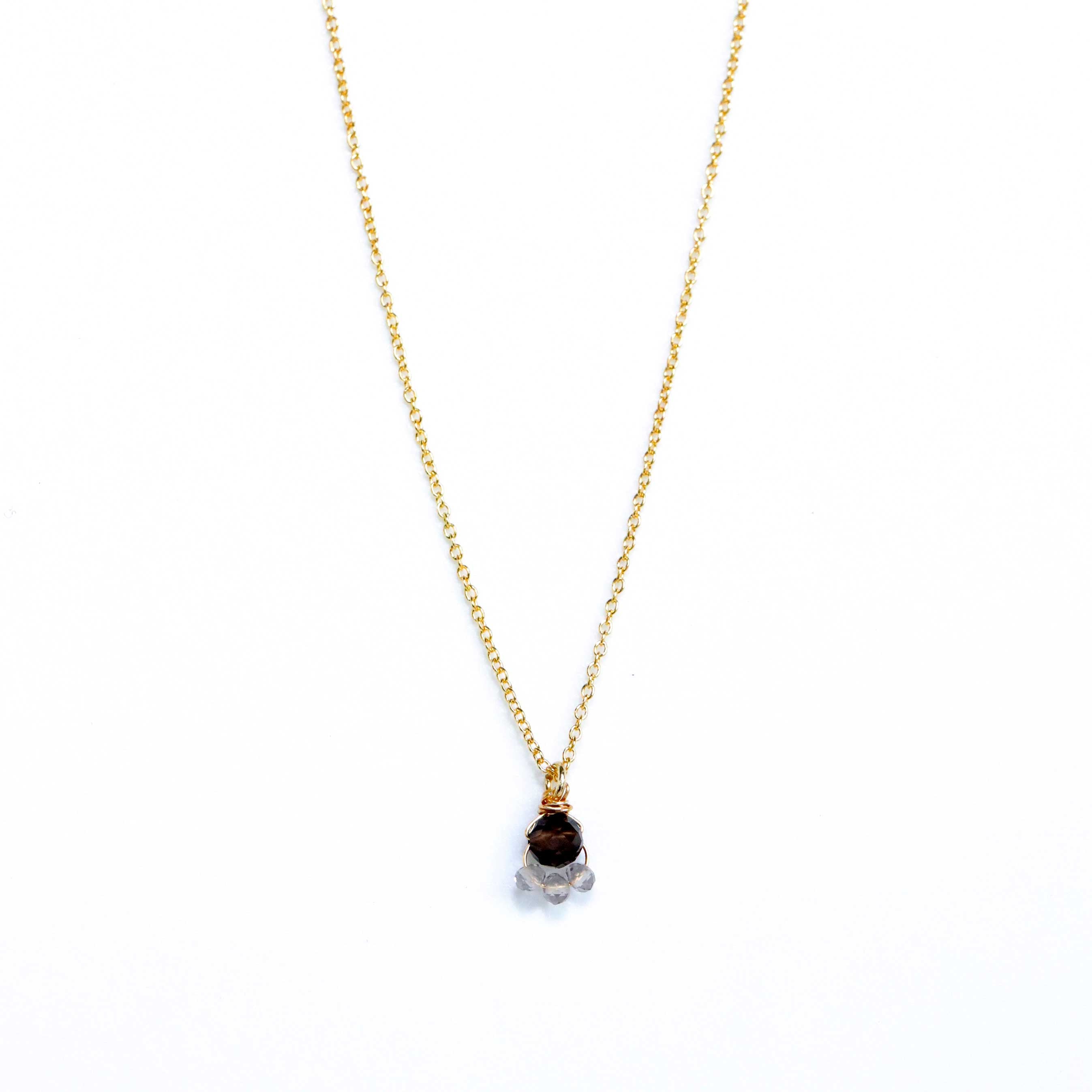 necklace with Smoky quartz pendant